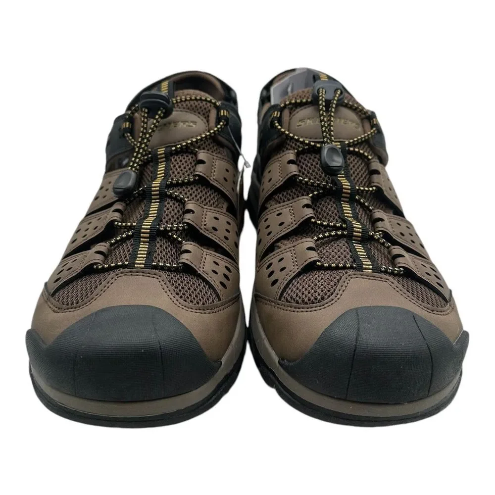 Skechers Tresmen Menard‎ Sandals Men's Size 10 Brown Vegan Relaxed Fit Luxe Foam